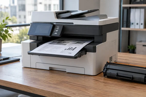 Illustration : Imprimante multifonction dans un bureau